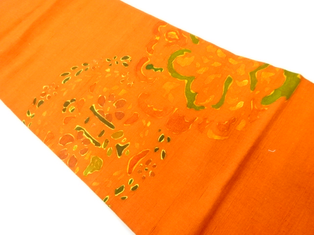 JAPANESE KIMONO / VINTAGE NAGOYA OBI / ABSTRACT FLOWERS